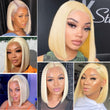 Load image into Gallery viewer, Pre Cut Lace Glueless 6x5 HD Lace Wig Blonde 613 Human Hair Wear And Go Wig