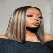 Load image into Gallery viewer, Superlook 1B P30 Colored Bob Wig Ombre Brown 6X5 Lace Glueless Wear Go Bob Wigs
