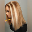 Load image into Gallery viewer, P12 /613 Straight Short Bob Wigs Wear Go Wig 6x5 HD Lace Glueless Wigs Human Hair 180% Density