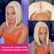 Load image into Gallery viewer, Pre Cut Lace Glueless 6x5 HD Lace Wig Blonde 613 Human Hair Wear And Go Wig