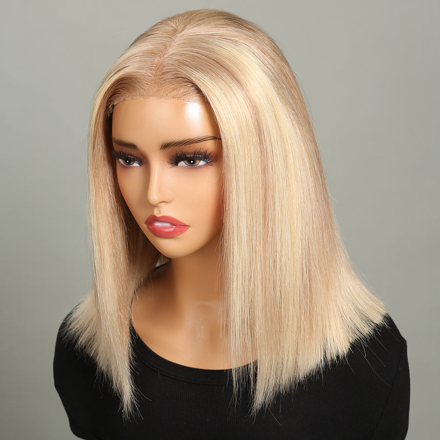 Superlook 12inch Glueless Wear Go Wigs P10/613 Straight Pre-Cut HD Lace Wig Bob Style