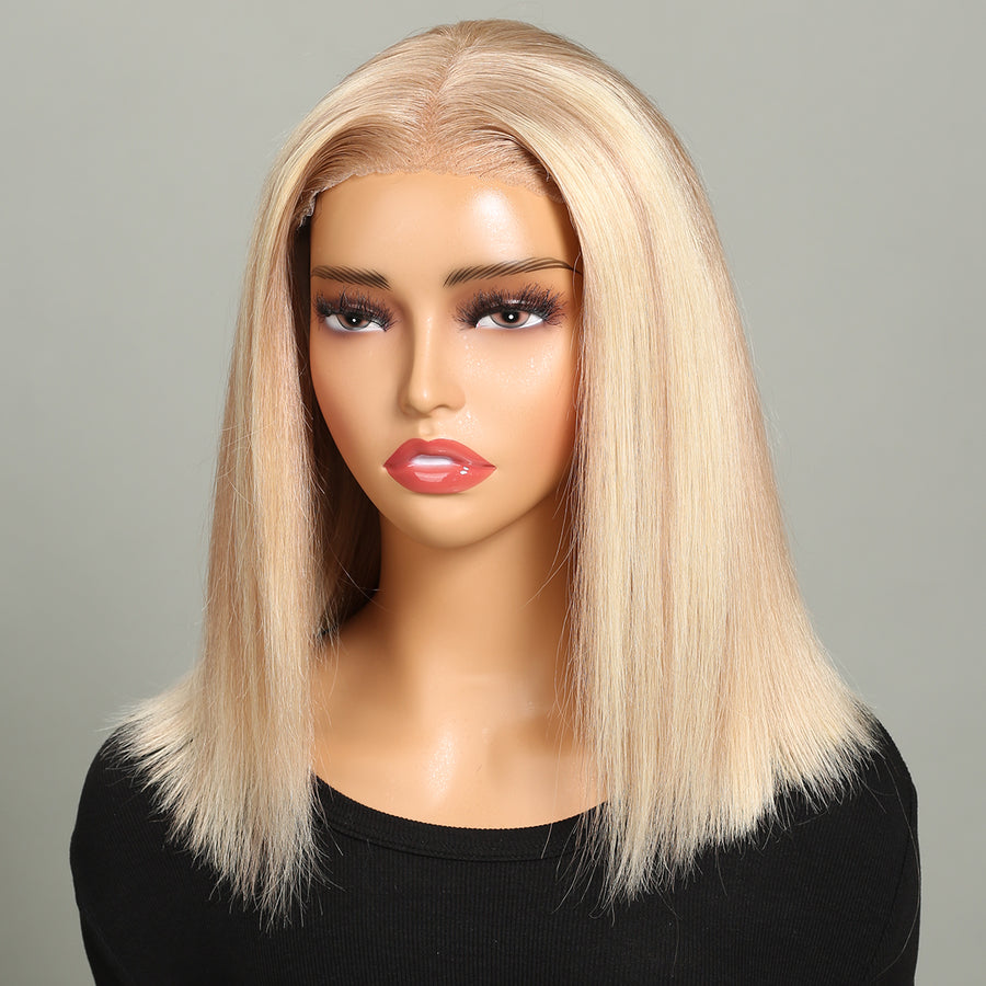 Superlook 12inch Glueless Wear Go Wigs P10/613 Straight Pre-Cut HD Lace Wig Bob Style