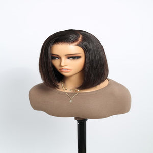 Superlook Glueless Short Bob Wig Straight 6x5  Invisible HD Lace Closure Wig 180% Density