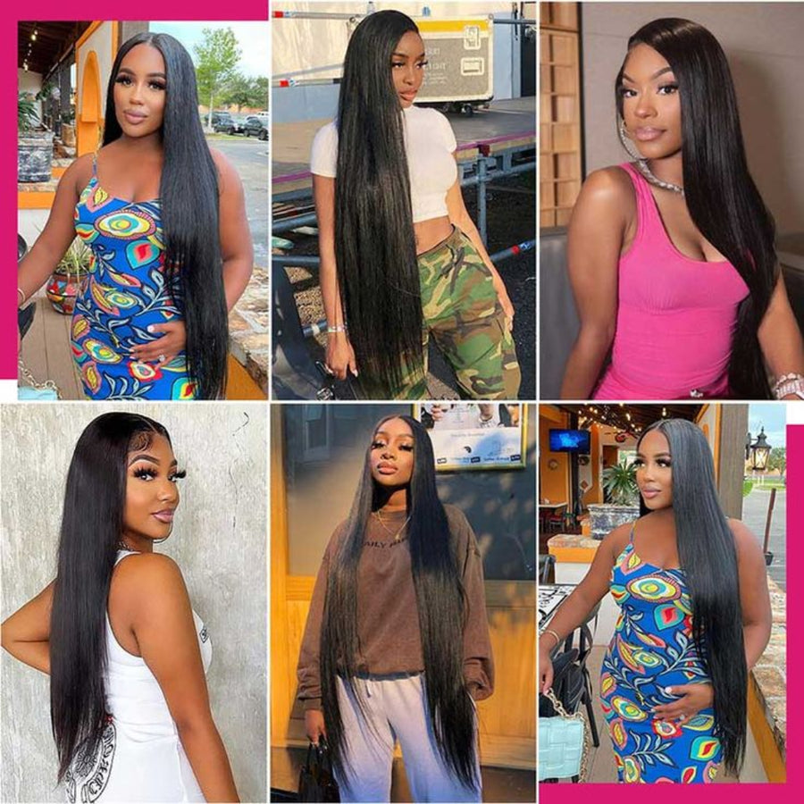 30inch Straight Guleless Wear Go Wig 6X5 Transparent Lace Frontal Human Hair Wigs