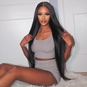 30inch Straight Guleless Wear Go Wig 6X5 Transparent Lace Frontal Human Hair Wigs